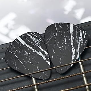 Lot de 24 médiators imprimés en marbre noir et blanc pour guitare acoustique, électrique, basse (0,46/0,71/0,96 mm) - Les Beatles, Paul McCartney, John Lennon, RIngo Starr, George Harrison Lot de 24 médiators imprimés en marbre noir et blanc pour guitare acoustique, électrique, basse (0,46/0,71/0,96 mm) – Image 7