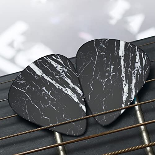 Lot de 24 médiators imprimés en marbre noir et blanc pour guitare acoustique, électrique, basse (0,46/0,71/0,96 mm) - Les Beatles, Paul McCartney, John Lennon, RIngo Starr, George Harrison Lot de 24 médiators imprimés en marbre noir et blanc pour guitare acoustique, électrique, basse (0,46/0,71/0,96 mm) – Image 8