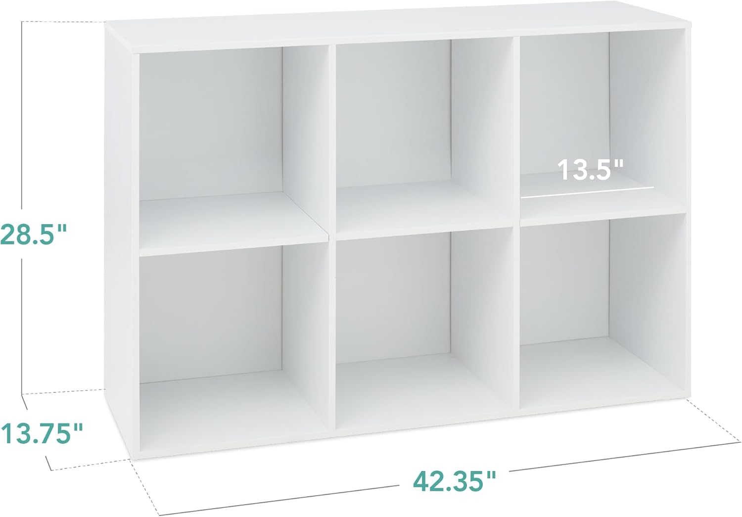 Best Choice Products 6-Cube Storage Organizer, 13.5in Shelf Opening, Bookcase, Display Shelf, Customizable w/ 3 Removable Back Panels – White - Image 2