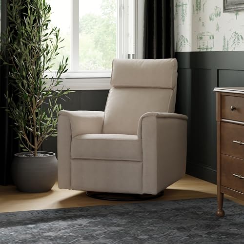 Image of Namesake Willa Plus Power Glider Recliner w/Power Headrest in Performance Beach Eco-Weave, Water Repellent and Stain Resistant, Greenguard Gold and CertiPUR-US® Certified