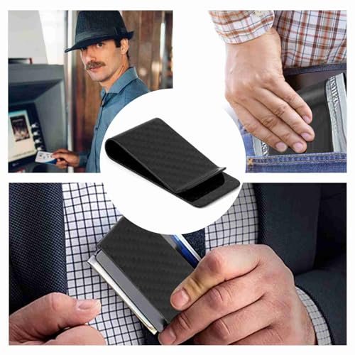 Portfel z Klipsem na Pieniądze z Włókna Węglowego Ultralight Business Money Cash Clip Cards Credit Clamp Wallet Przenośny Wizytownik dla Kobiet Mężczyzn