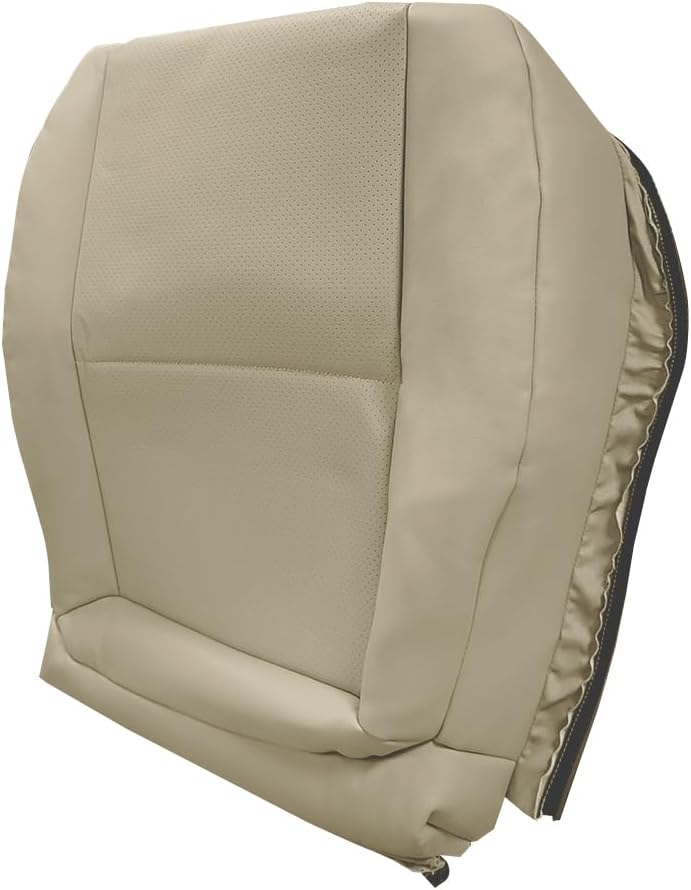 Driver Side Bottom Replacement Perforated Leather Seat Cover Tan Compatible with Mercedes-Benz GLK 250 280 300 2008-2014, GLK 350 2008-2015 ，Only for Sport (1pcs Bottom Seat Cover)