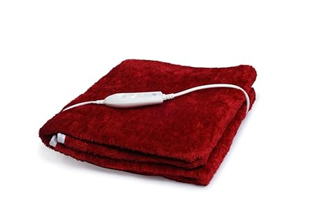Expressions Signature Electric Bed Warmer - Electric Under Blanket - Single Bed Size (150cms x 80cms) with 3 Heat Settings & Dual Safety Feature with Over Heat Protection - Color: Red