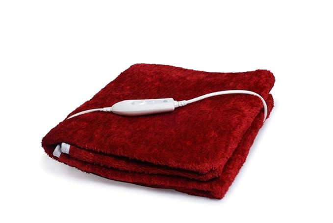 Warm Hug Super Soft Electric Bed Warmer of Single Bed Size (Maroon, 150 x 80cms)