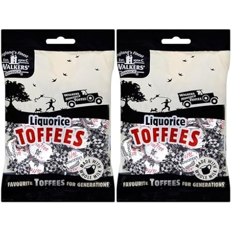 Walkers' Nonsuch Liquorice Toffees | with Condensed Milk & Black Treacle | Imported from the UK | Traditional British Candy | Old Fashioned Licorice Toffee | 5.29 Oz (Pack of 2) Cover