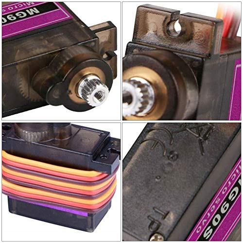 Toyvian 10Pcs Mg90s Micro Servo Motor Mini 9G Micro Servo de Metal Engrenado Compatível para Arduino