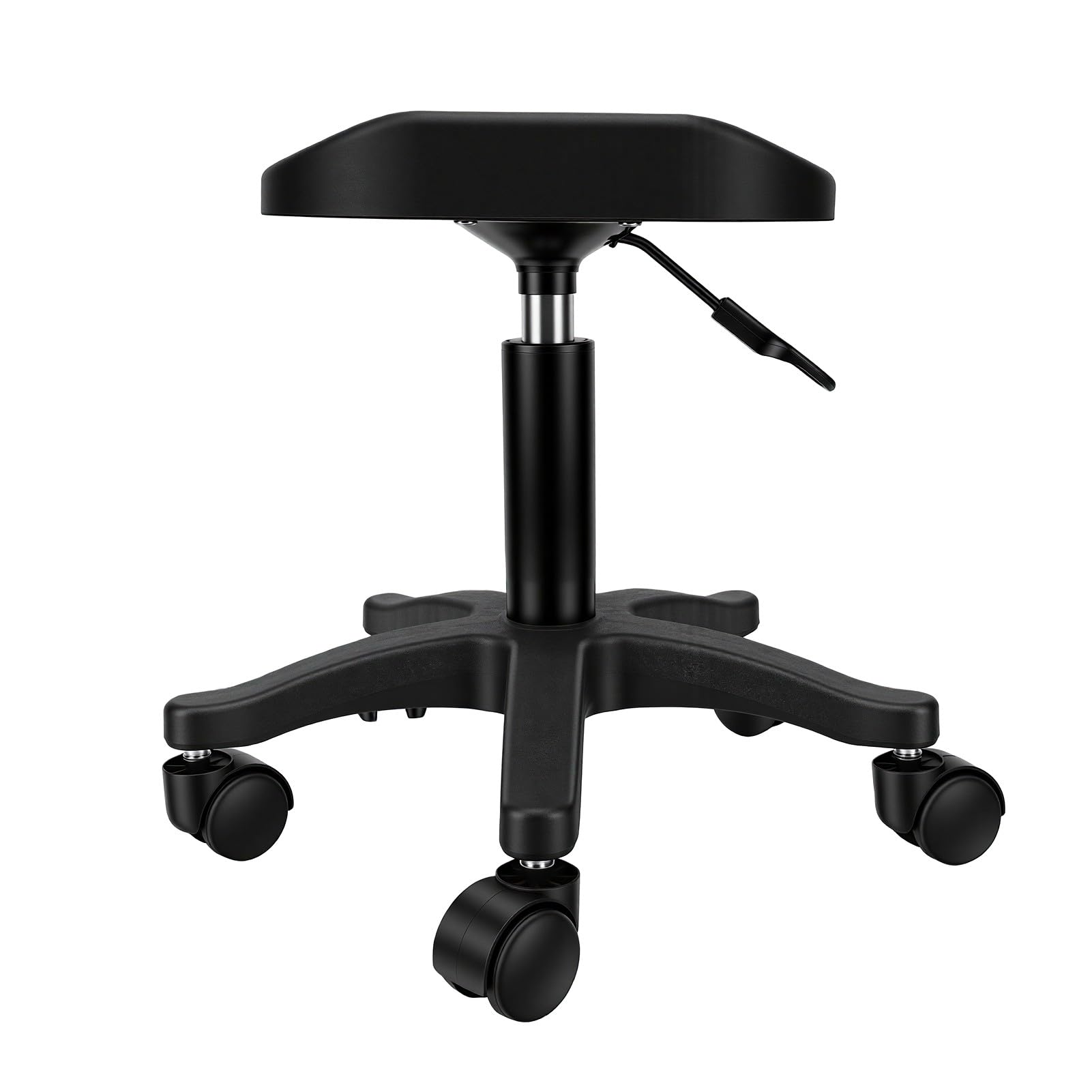 Brrnoo Sgabello per Pedicure con Rotelle Regolabile Sedia Girevole per Unghie a 360 Gradi Altezza 16,54-20,47 Pollici ABS in Acciaio Inossidabile per Uso Domestico in Salone