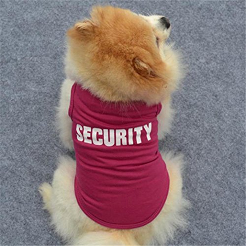 Howstar Pet Clothes, Fashion Puppy Vest Security Print Dog Shirt For Small Dogs Apparel (Large, Red) #TOP2