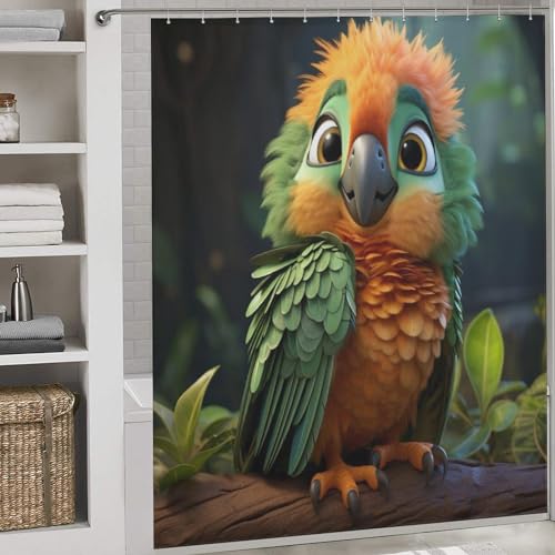 Rideau de douche oiseau de qualité supérieure en tissu polyester