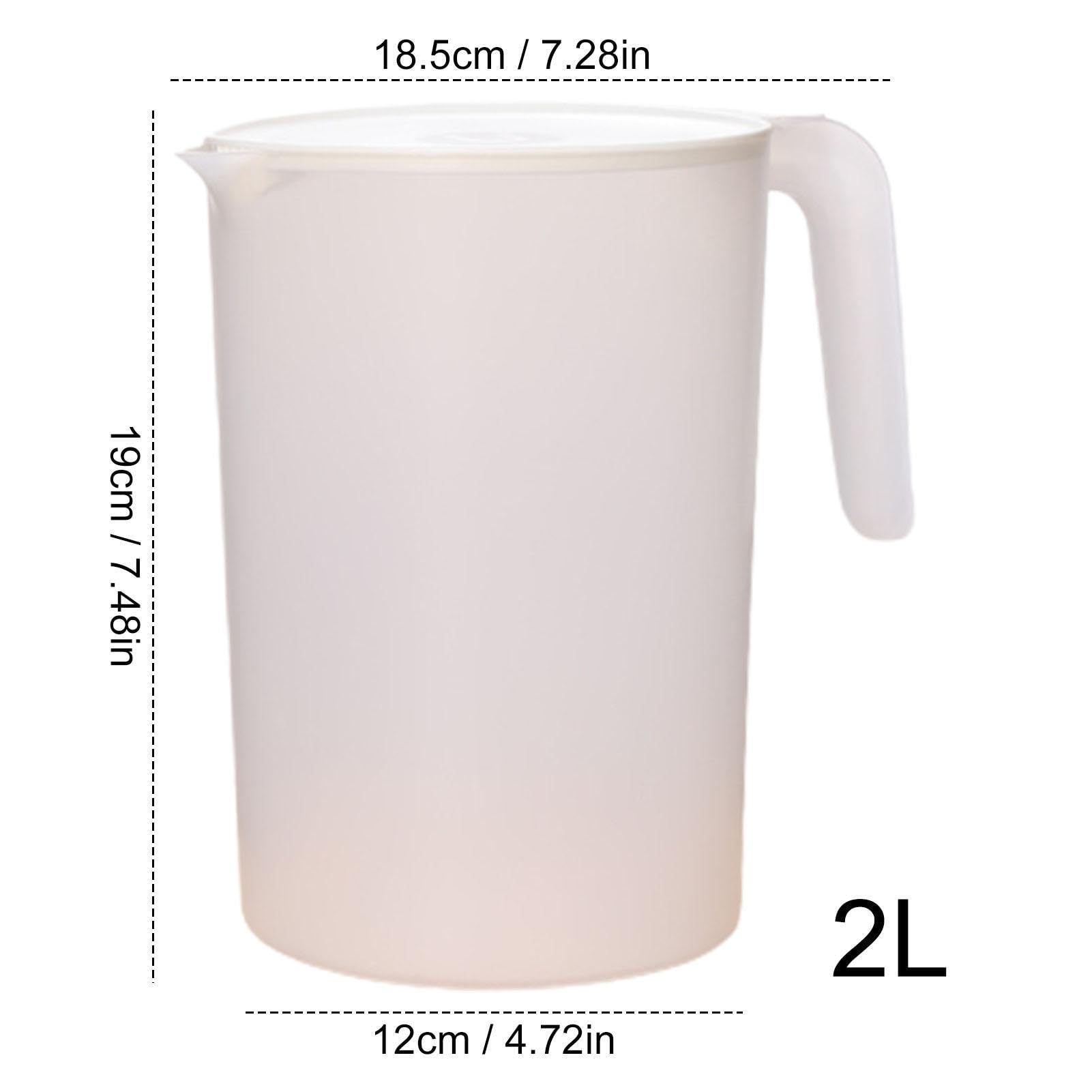 Jarra de gran capacidad de 2 litros, resistente al calor, jarra de bebidas con tapa, jarra de vidrio de borosilicato de alta resistencia al calor, jarra grande resistente al calor, jarra de té helado