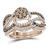 solitaire 1 carat diamond ring Ca. 4,81 g. Damen-Ehering/Verlobungsring 10 kt Rotgold Diamant Braun 1,00 Karat