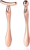 Pimoys 2-Pack Metal Eye Cream Roller Massager - Cooling Facial Wand Reduces Puffiness & Wrinkles for Women