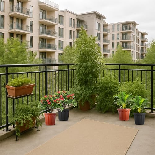 Image of DOAP UV Protected 12 inch Plastic Garden Large Flower Pots, Terracotta Color, Pack of 5, Indoor & Outdoor Balcony Planter, 12x10 Inch Gamla, Weather Proof, Non-Fading, Lightweight (5, Terracotta)