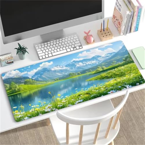 Tapis de souris grand format résolvant le manque d'espace pour clavier et souris sur bureau