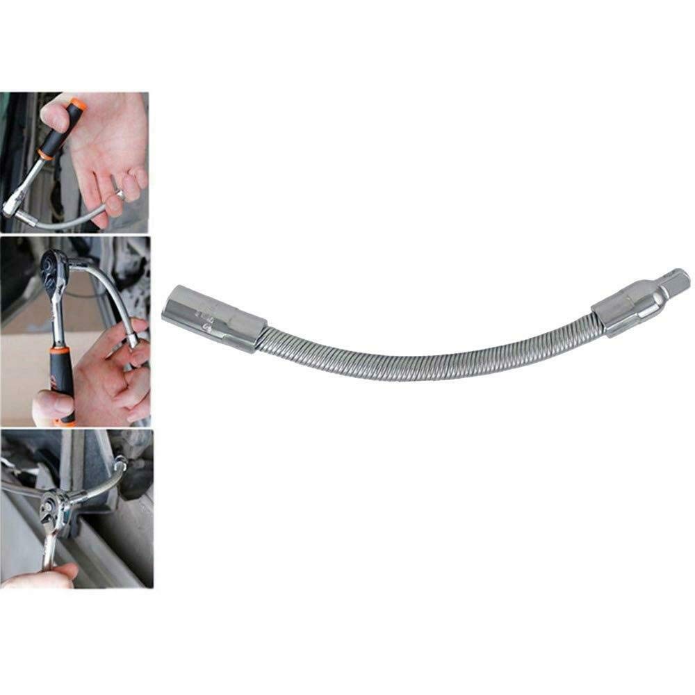 Cricchetto 3/8 Chiave A Cricchetto Da 1/2 Pollice Con Barra Di Estensione Flessibile E Bussole 1/4 - Foto 11