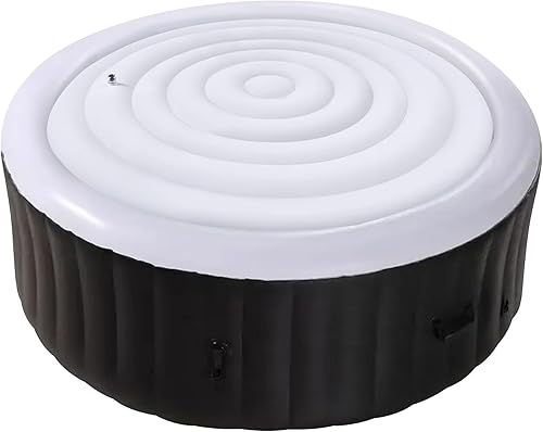 Tlswshsy Cubierta inflable para bañera de hidromasaje de 5.4 pies, tapa de ahorro de energía para bañera de hidromasaje redonda, cubierta protectora
