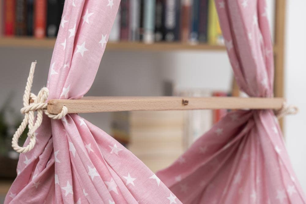 CARPETIA BABYTRAUM Baby FEDERWIEGE Einschlafhilfe ruhiger & erholsamer Schlaf | weiße Sterne pink