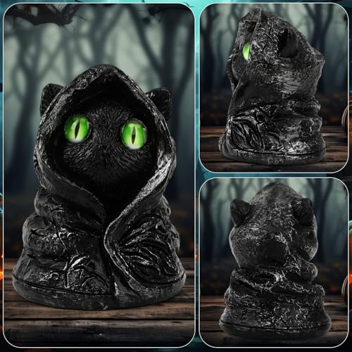 Figura de gato negro con capa para Halloween miniatura 3