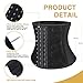 Black Latex Underbust Short Torso Waist Trainer Cincher Training Underwear,X-Large