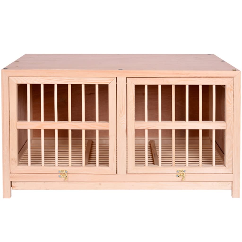 Jaula de Madera Resistente para Palomas con Bandeja extraíble para estiércol, transportín para Palomas mensajeras de fácil instalación, Disponible en Varios tamaños (Natural, 80 * 40 * 45 cm