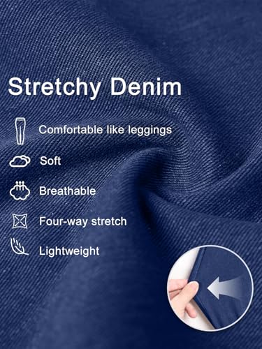 Women's Wide Leg Jeans High Waisted Stretchy Denim Pants Elastic Waist Pull On Sweatpant Jeans Trendy Baggy Loose3