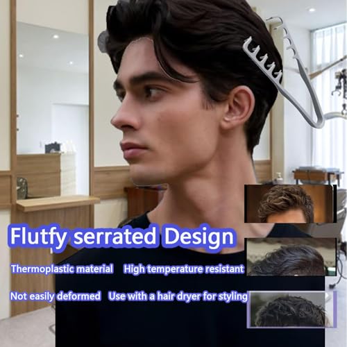 Image of Texture Comb, Hair Comb For Men, Styling Comb Curly Hair Brush 10.5x22.5 cm ABS Volumizing Detangling Travel Blow-Dry Tool