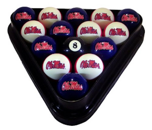 Wave University of Mississippi Billiard Ball Set - Numbered