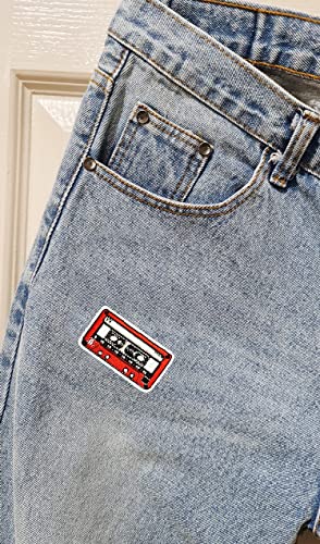 Cassette Tape Patches Cassette Tape Embroidered Applique Iron on Patch Decorative Repair Craft Badge Costume Cassette Tape Tattoo Iron on Patch Cassette Tape sew on T-Shirt