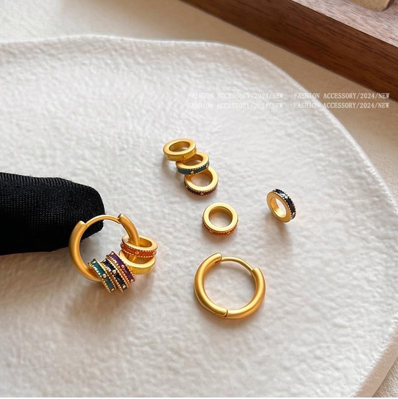 Milan Chiva 14K Gold Plated Small Huggie Dangle Earrings | Lightweight Trendy Heart Dainty Jewelry Hypoallergenic Chunky Gold Hoops Earrings Jewelry Valentine's Day Gift for Women - Image 4