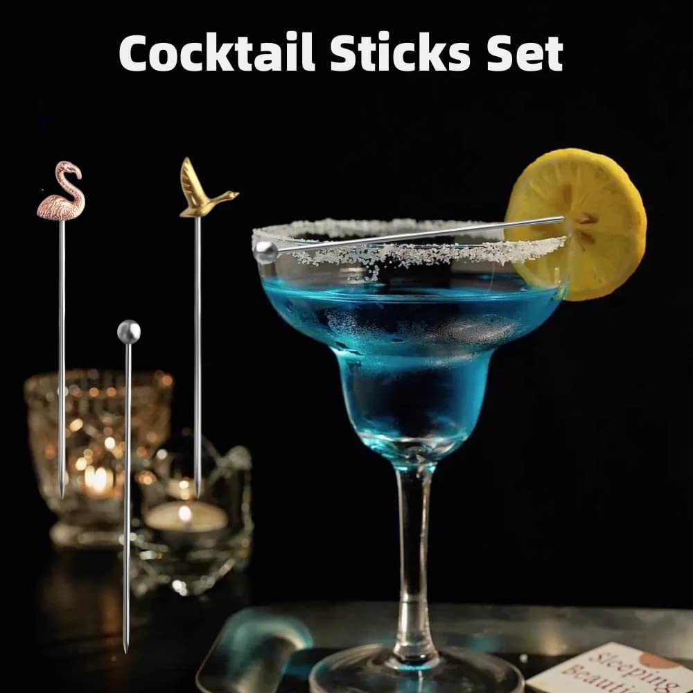 200 PCS 4.7 Inch Cocktail Picks, Silver Pearl Toothpicks, Appetizer Skewers