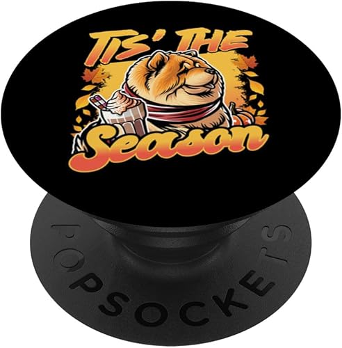 Miniatura 1 de Chow Chow Dog Scarf Pumpkin Happy Thanksgiving PopSockets Standard PopGrip