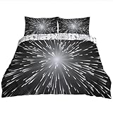 YZQGLHP Viaje Más Rápido Que la Luz Funda Nórdica Reversible Extra Grande 220x240 cm - para Cama de 135/150 cm - Juego con 2 Fundas de Almohada Estándar 45x75 cm - Microfibra Rayos Dinámicos