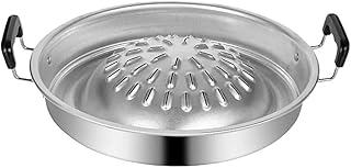 2 in 1 Aluminum Barbecue Pan with Holes Nonstick Grilling Pan Chinese Hot Pot Cooker for Picnic Kitchen Dinner Party