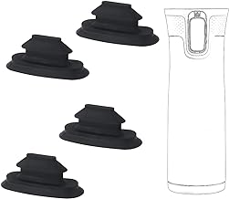4pcs Replacement Part for Contigo West Loop, Autoseal Travel Coffee Mug Lid Replacement Rubber Lid Stopper Coffee Mug Stopper Travel Mug Accessories for Contigo Tumbler (Black)