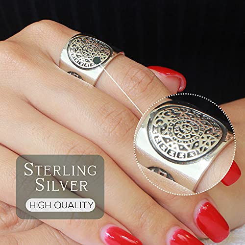 Aztec Mayan Calendar Ring Sterling Silver 9252