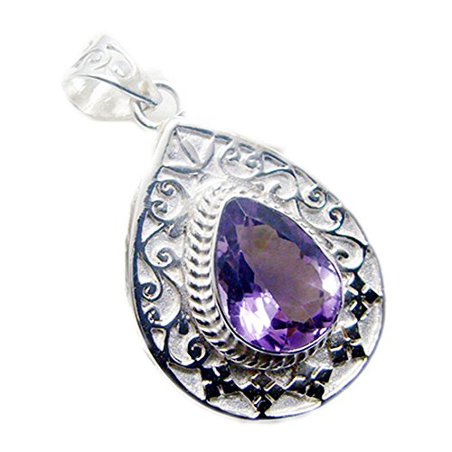 Pendentif améthyste argent sterling forme poire bijoux femme