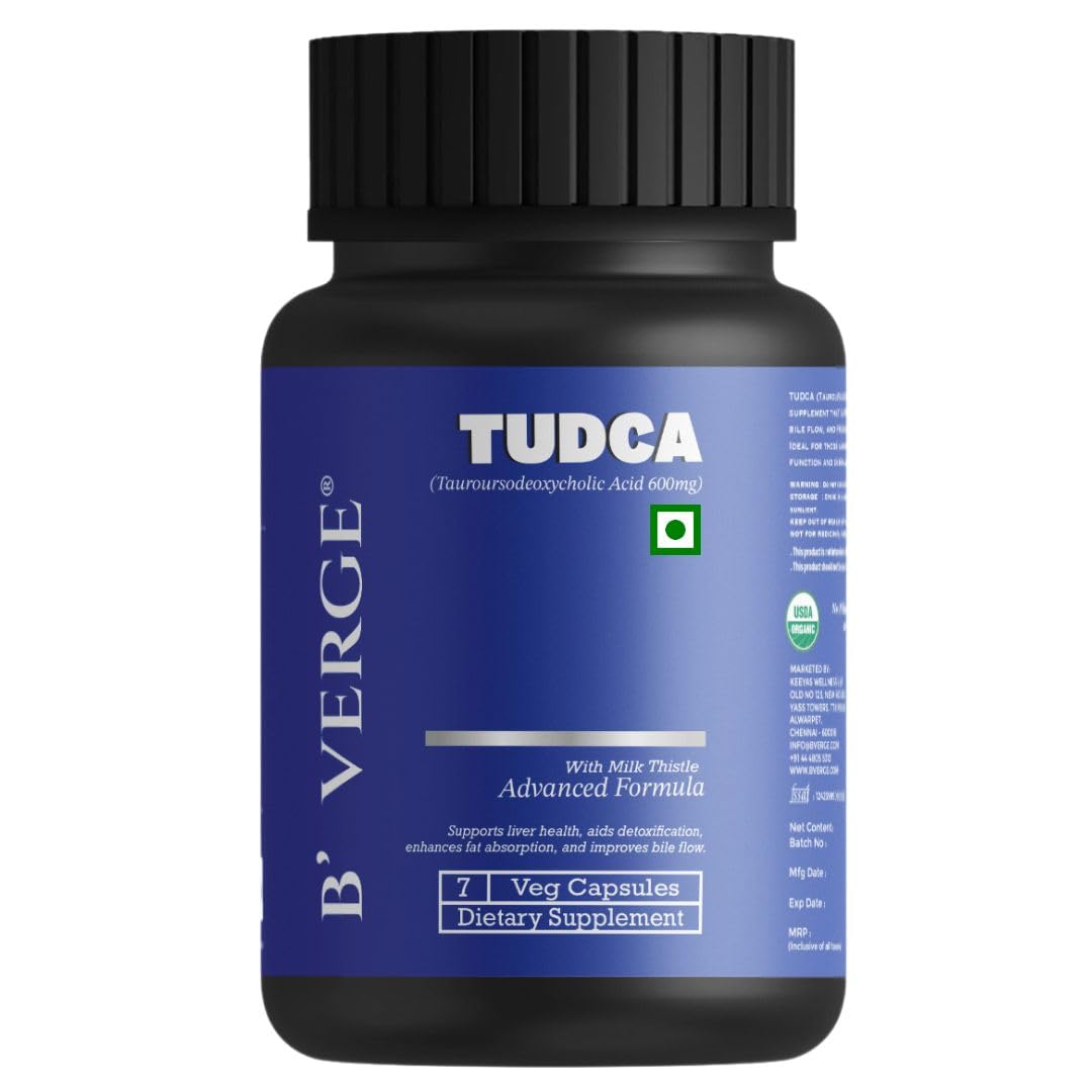 BVerge Tudca Supplement 600 mg - Liver detox supplement with Milk thistle for liver | Enhances Bile Flow & Fat Absorption | 7 Veg Capsules (B0DGWDHNS2) Amazon Price History, Amazon Price Tracker