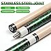 Kmise Pool Cue Stick Set of 4 - Canadian Maple Professional Pool Cues, New Upgraded Irish Linen Wire Grip, 18-21oz, 4 Colors Optional (Green, 19oz)