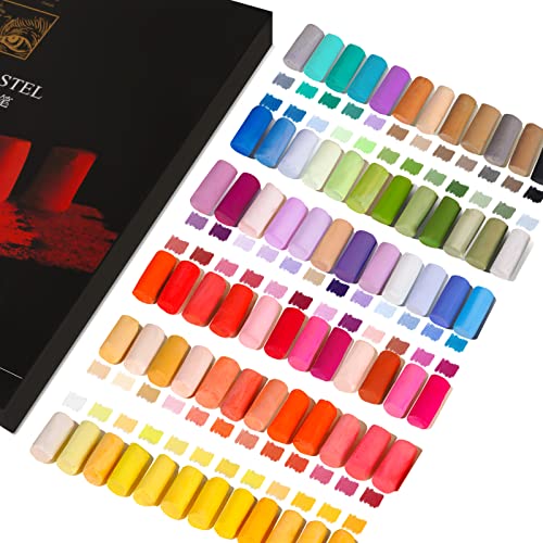 Paul Rubens Professional Soft Pastels, Handmade 72 Vibrant Colors Chalk Pastels Smooth And High Adhesion For Painting, Drawing, Blending, Crafting, Ideal Art Supplies For Artists, Beginners #TOP2