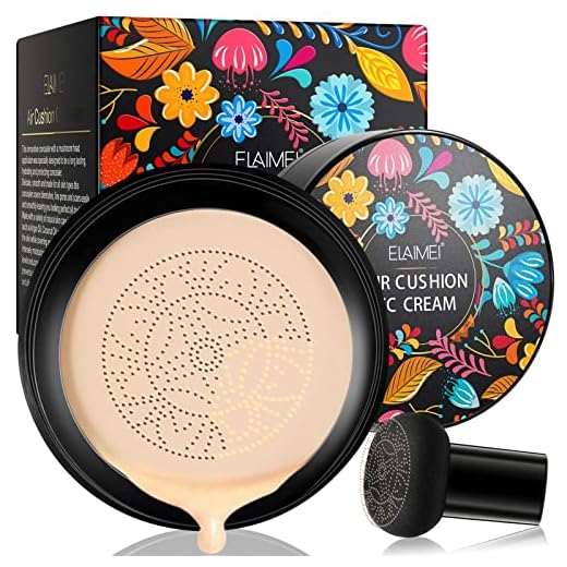 Base CC Cream | Corretivo Longa Duração,Base maquiagem brilhante BB Cream longa duração com esponja maquiagem cogumelo Rock-br