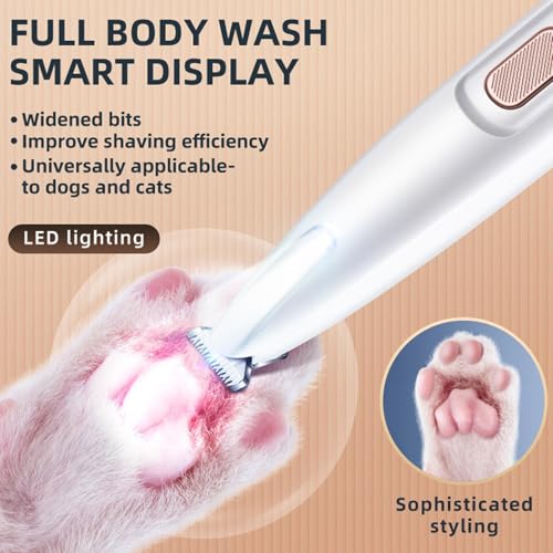 Recortadora De Patas Eléctrica - Afeitadora De De Patas | Recortador De De Patas Recargable Para Perros | Recortadora De Patas De Perro Impermeable Con Luces LED | Herramienta De Recorte Pre - Imagen 6