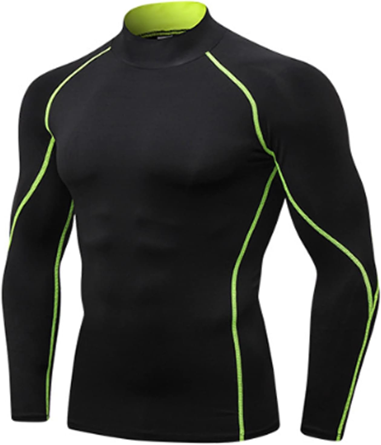 SPVISE 1 or 2 Pack Men's Compression Shirts Long Sleeve Athletic Workout T-Shirts Cool Dry Undershirts Turtle Neck Gym Tops