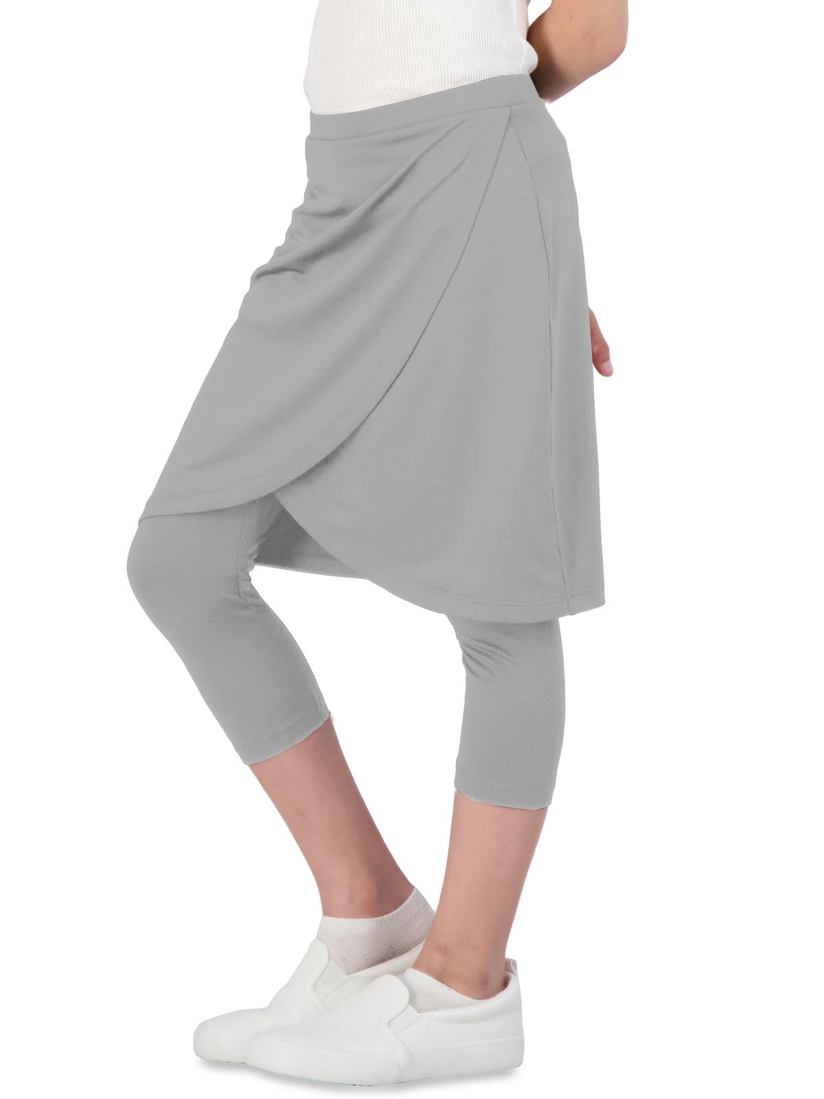 CharmWM Pantalones capri de cintura alta elástica para niñas, lindos pantalones deportivos para golf, tenis, leggings, faldas