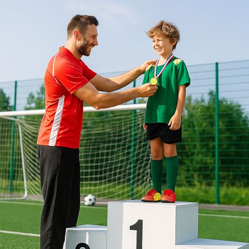 Shindel 24PCS Gold Medals, Winner Award Medals Plastic with Neck Ribbon Kindergarten Graduation Medal for Kids Field Day Awards for Sports - Thumbnail 5