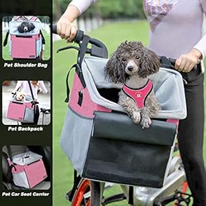 Pet-Carrier-Bicycle-Basket-Bag-Pet-CarrierBooster-Backpack-for-Dogs-and-Cats-with-Big-Side-PocketsComfy-Padded-Shoulder-StrapTravel-with-Your-Pet-SafetyPink - Cucciolini Doodles   Pet-Carrier-Bicycle-Basket-Bag-Pet-CarrierBooster-Backpack-for-Dogs-and-Cats-with-Big-Side-PocketsComfy-Padded-Shoulder-StrapTravel-with-Your-Pet-SafetyPink