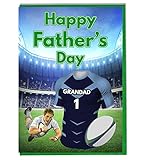 Père carte de fête sur le thème de rugby – Montpellier Couleurs Grandad