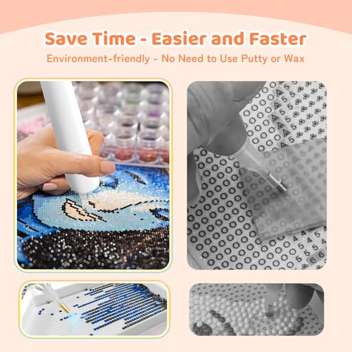 B urHero Electric Diamond Painting Pen Cordless Art Vacuum No Wax Needed Tools Bedazzling - image 5