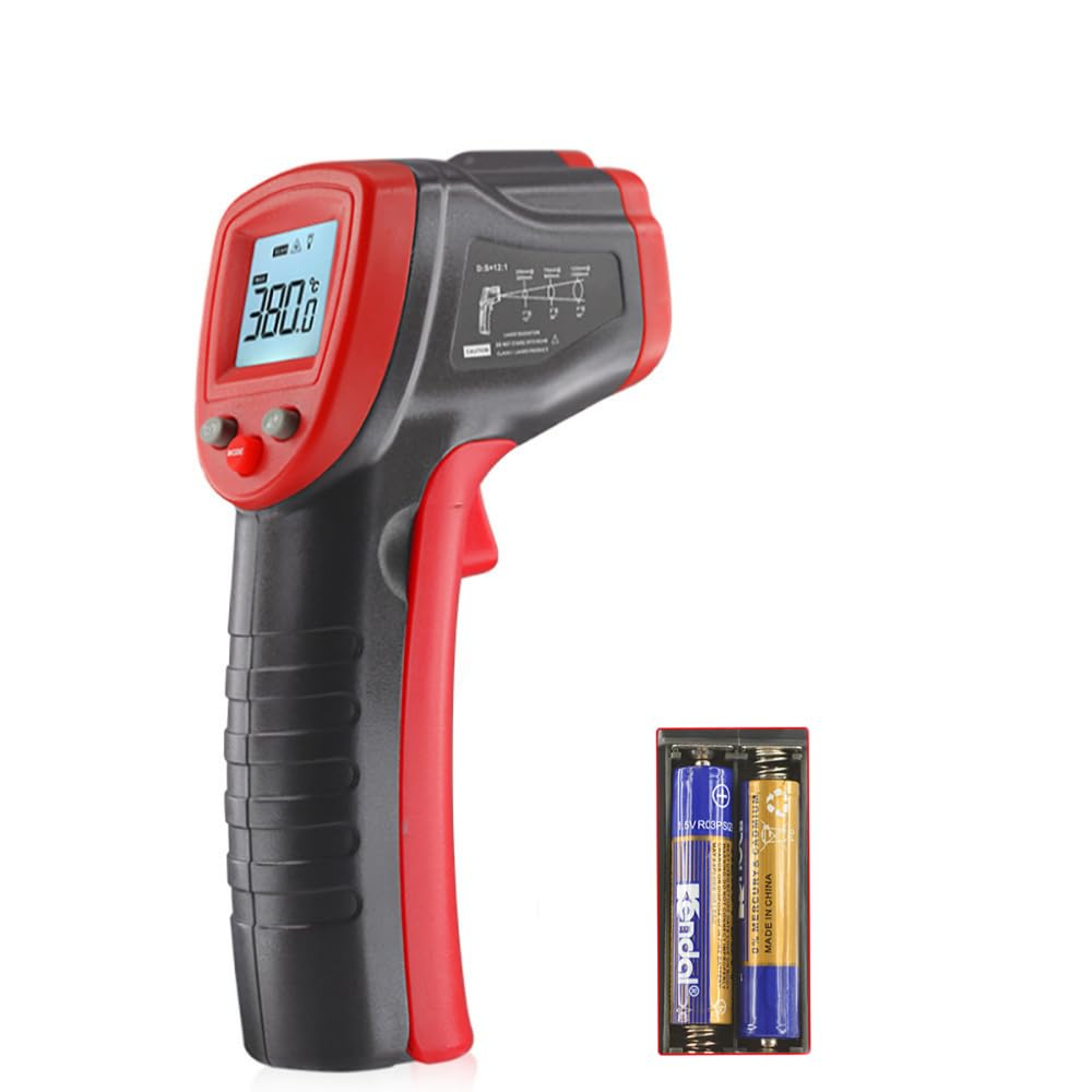 Infrared Kitchen Thermometer, Digital Laser Surface Thermometer -50~380°C, LCD Screen, Reusable, Battery Powered, Indoor Use