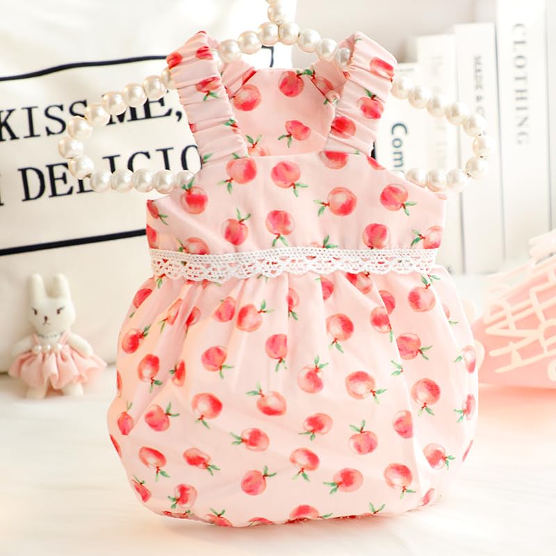 Vestido princesa para perros pequeños rosa con encaje miniatura 2