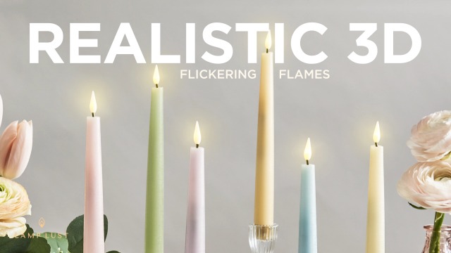 Image of LampLust Flameless Taper Candles with Remote, 9 Inch, 4 Pack Pastel Pink Candlesticks, LED Flickering Flameless Candles for Baby Shower Gender Reveal, Summer Table Decor & Party Decorations